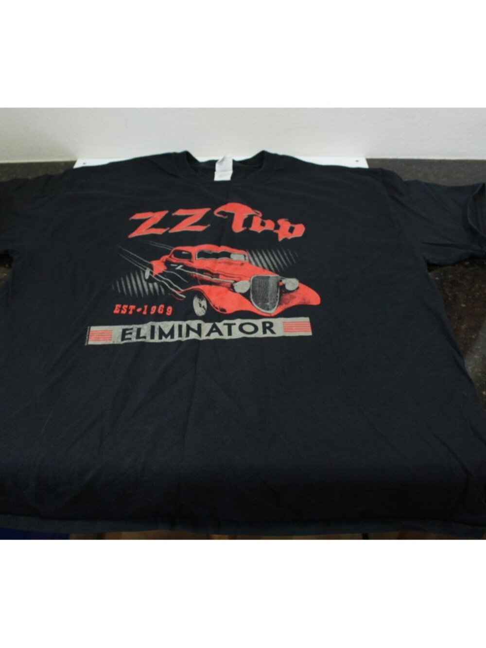 Vintage Graphic Print T-Shirt 2017 ZZ Top Eliminator Tour Black Size XL